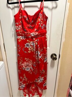 Lulu's Red Strap Floral Sundress